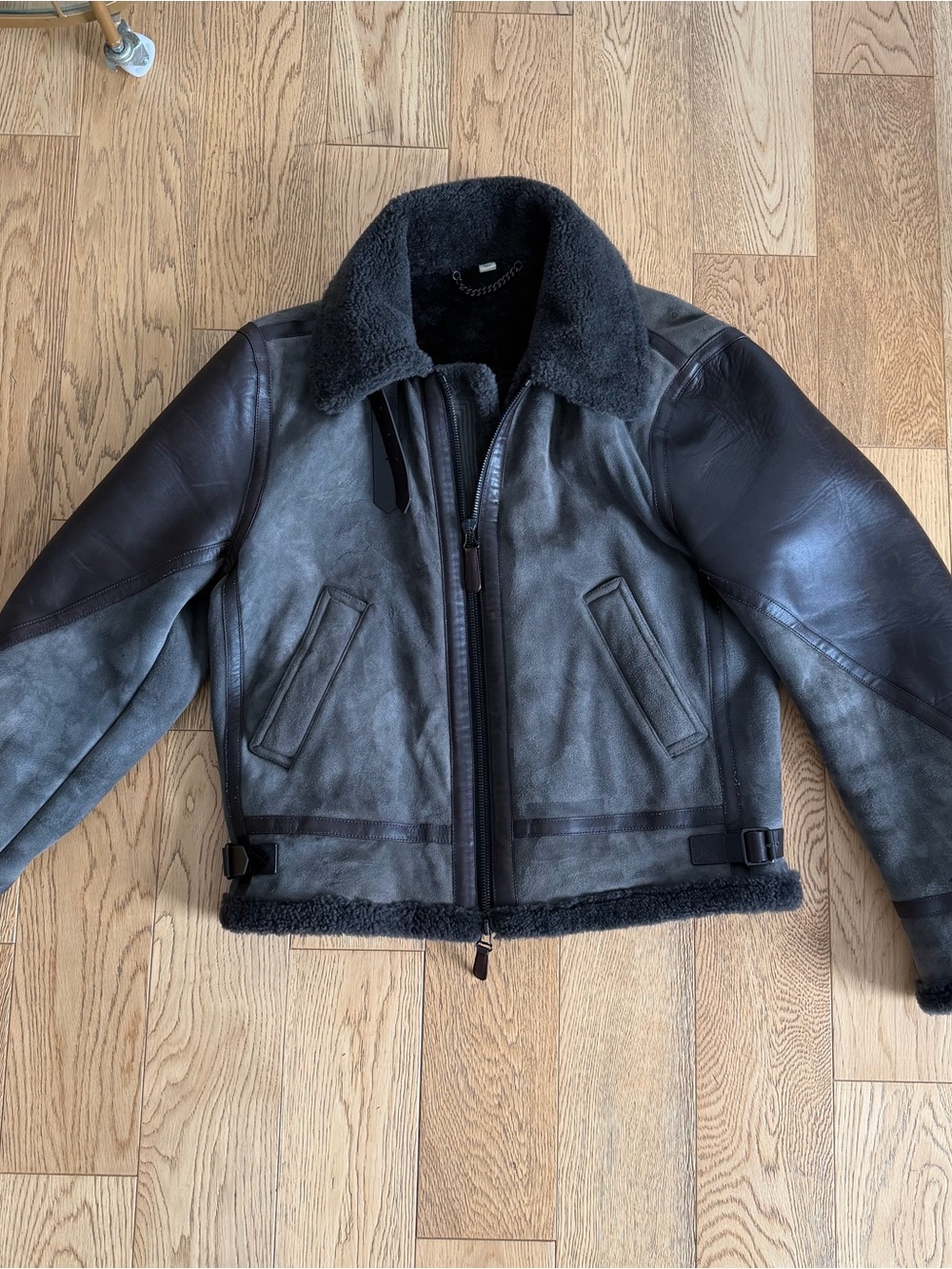 Burberry Shearling Bomber Aviator Jacket Prorsum Brown Leather Suede